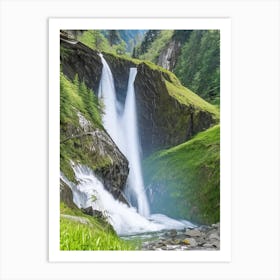 Trümmelbach Falls, Switzerland Realistic Photograph (6) Art Print