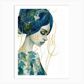 Blue And Gold 1 Art Print