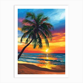 Sunset Beach Painting 1 Art Print