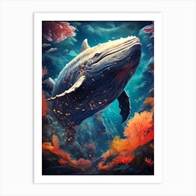 Whale Underwater Art Print