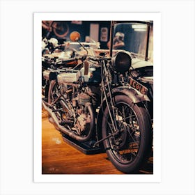 Vintage Old Motorcycle Art Print