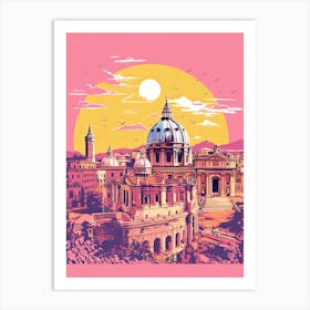 Rome In Risograph Style 4 Art Print