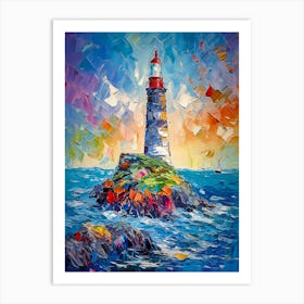 Coastal Charm Beacon of the Sea Lighthouse Art Art Print