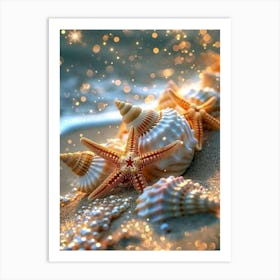 Starfish On The Beach Art Print