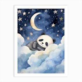 Baby Panda Cub 1 Sleeping In The Clouds Art Print