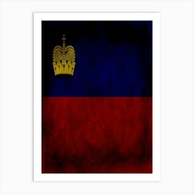 Liechtenstein Flag Texture Art Print