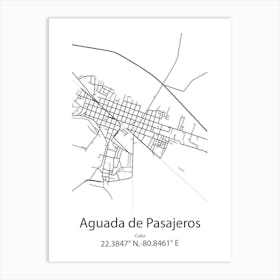 Aguada De Pasajeros,Cuba Minimalist Map Art Print