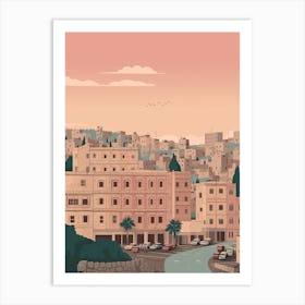Amman Jordan Travel Illustration 4 Art Print