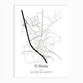 El Molar,Spain Minimalist Map Art Print