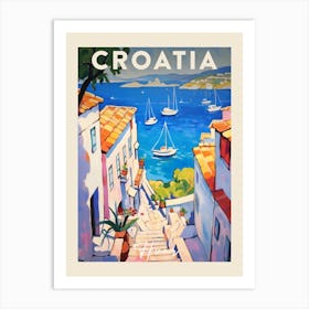 Hvar Croatia 1 Fauvist Painting  Travel Poster Art Print