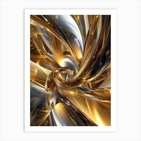 Abstract Golden Swirl Art Print