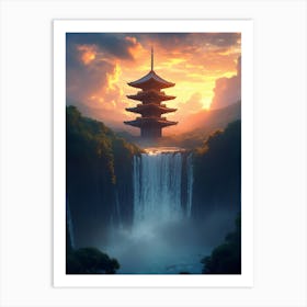 Pagoda At Sunset Art Print