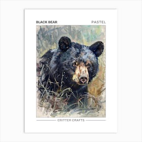 Black Bear Pastel Watercolour 1 Poster Poster