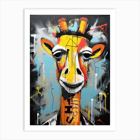 Giraffe Basquiat style Art Print