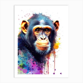 Monkey Watercolor Art Print