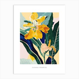 Colourful Flower Illustration Poster Evening Primrose 2 Art Print