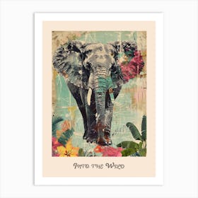 Elephant Vintage Into The Wild Poster 1 Art Print