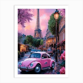 Paris - Pink Beetle Art Print