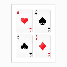 Poker Ace Playing Cards Art Print