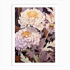 Scabiosa 1 Flower Painting Art Print