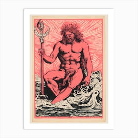  Poseidon Red & Light Pink 2 Art Print