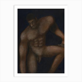 Frederic - male nude painting Anton Maliar man figurative homoerotic erotic mature dark vertical Art Print