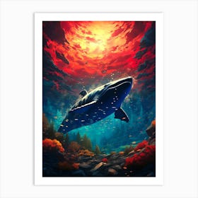 Whale In The Ocean Art Print