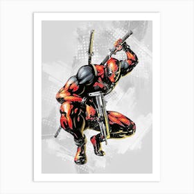 Deadpool Watercolor Art Print