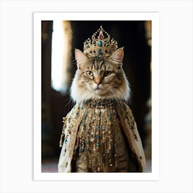 Cat In Tiara Art Print