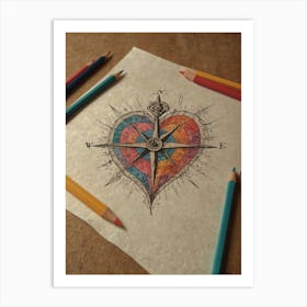 Heart Compass 8 Art Print