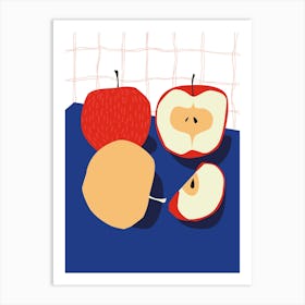 Food Illustration Apples Preppy Contemporary Kitchen Art Print