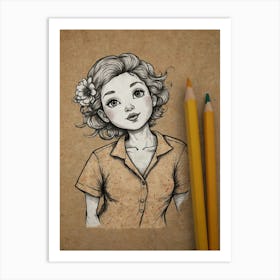 Portrait Of A Girl 13 Art Print