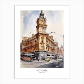 Victoria 2 Watercolour Travel Poster Art Print