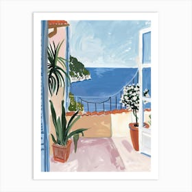 Travel Poster Happy Places Positano 1 Art Print