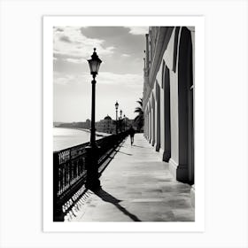 Nice, France, Mediterranean Black And White Photography Analogue 1 Art Print