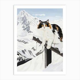 Cat In The Snow Art Print