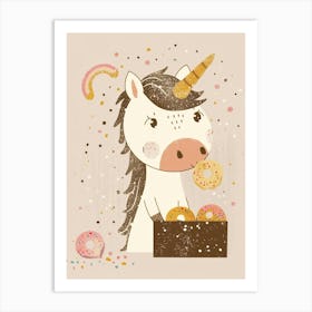 Unicorn & Rainbow Sprinkle Donuts 3 Art Print