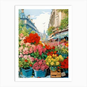 Paris Flower Market Art Print