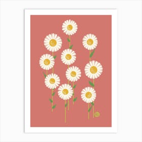 Sweet Daisies [red] 1 Art Print