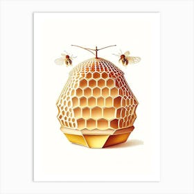 Honey Beehive Vintage Art Print
