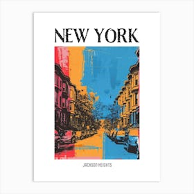 Jackson Heights New York Colourful Silkscreen Illustration 2 Poster Art Print