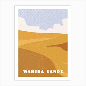 Wahiba sands. Oman — Retro travel minimalist poster Art Print