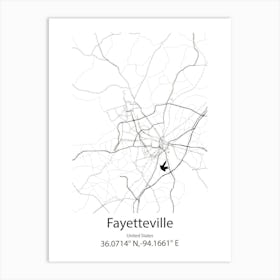 Fayetteville,United States Minimalist Map Art Print