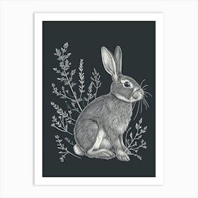 Thrianta Rabbit Minimalist Illustration 3 Art Print