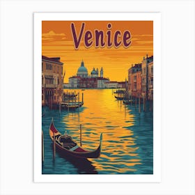 Aihrgdesign A Retro Travel Poster For Venice Art Print