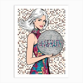 Disco Ball Girl 4 Art Print