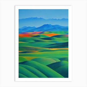 Gobi Gurvansaikhan National Park Mongolia Blue Oil Painting 1  Art Print