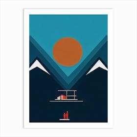 Jahorina, Bosnia And Herzegovina Modern Illustration Skiing Poster Art Print