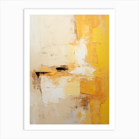 Yellow And Brown Abstract Raw Painting 1 Art Print