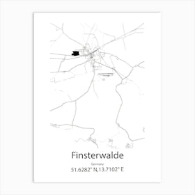 Finsterwalde,Germany Minimalist Map Art Print